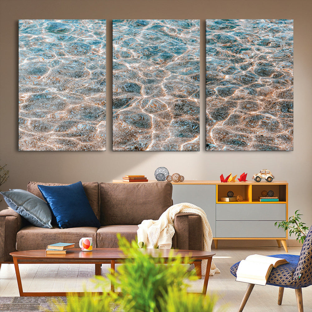 Clear Water Wall Art Canvas Print – Framed Sunlit Ocean