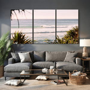 Ocean Surfer Wall Art Canvas Print – Framed Coastal Surf Art