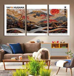 Modern Japanese Wall Art Canvas Print – Framed Abstract