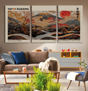 Modern Japanese Wall Art Canvas Print – Framed Abstract