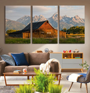 Rustic Barn Wall Art Canvas Print – Framed Grand Teton Park
