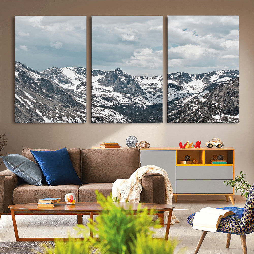 Snowy Peaks Wall Art Canvas Print – Alpine Wilderness