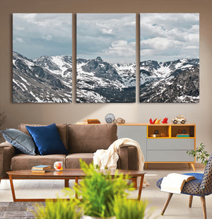 Snowy Peaks Wall Art Canvas Print – Alpine Wilderness