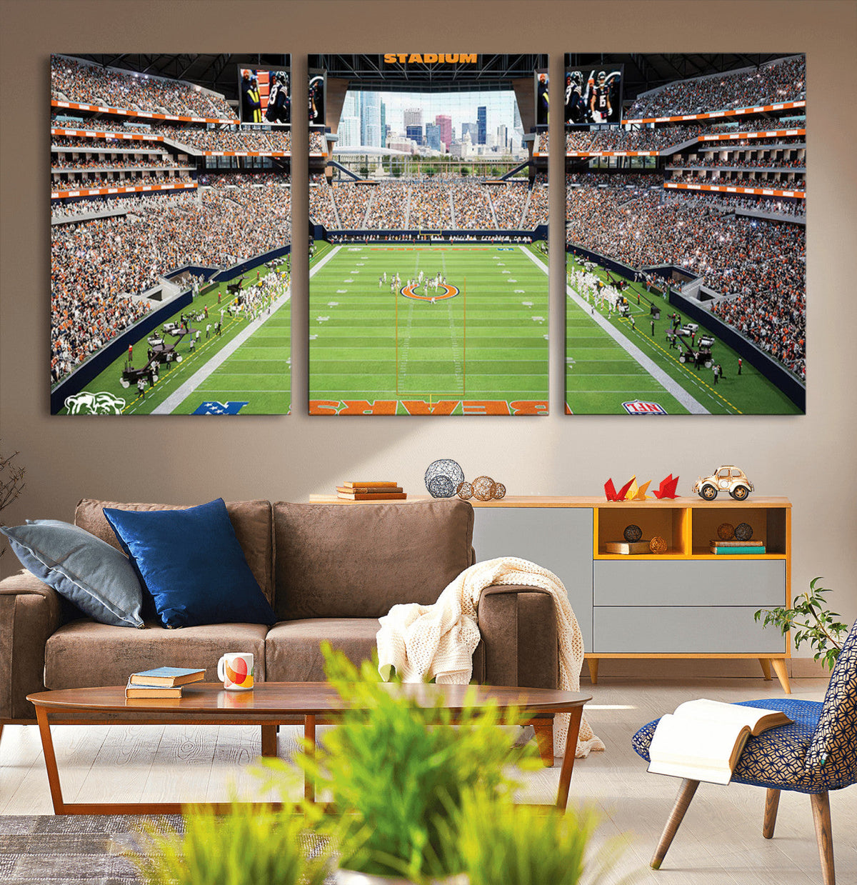 Chicago Bears Soldiers Field Wall Art Canvas Print – Framed