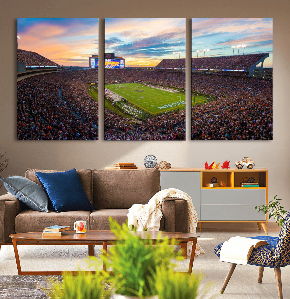Jordan-Hare Stadium Wall Art Canvas Print, Football Stadium