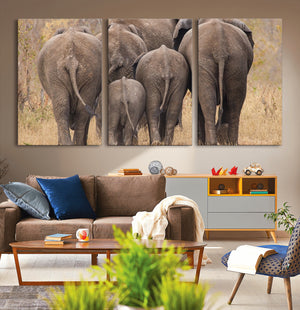 Wild Elephant Wall Art Canvas Print