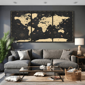World Map Canvas Print – Detailed Map of the World Wall Art