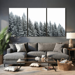 Misty Mountain Forest Canvas Print, Foggy Pine Trees Nature