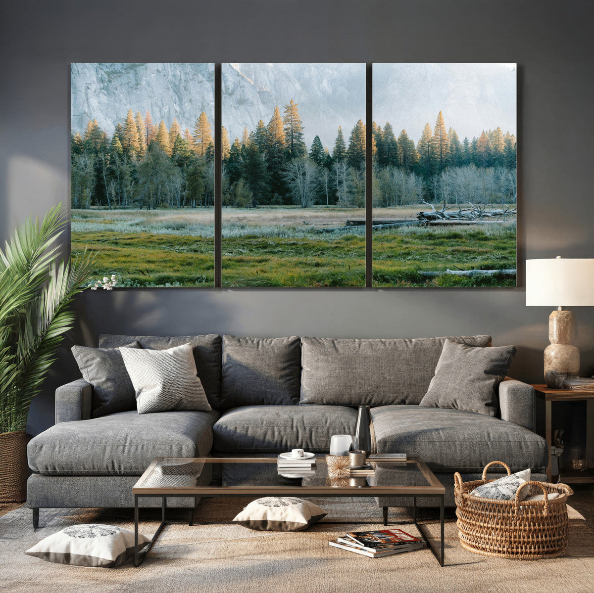 Forest Meadow Wall Art Canvas Print, Pine Tree Landscape