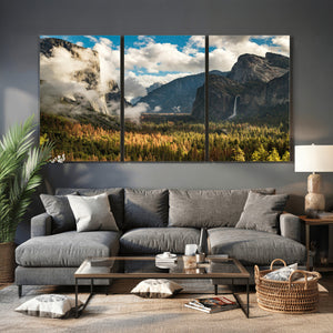 Yosemite Valley River Wall Art Canvas Print