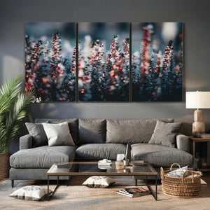 Winter Heather Wall Art Canvas Print, Frosted Floral Nature