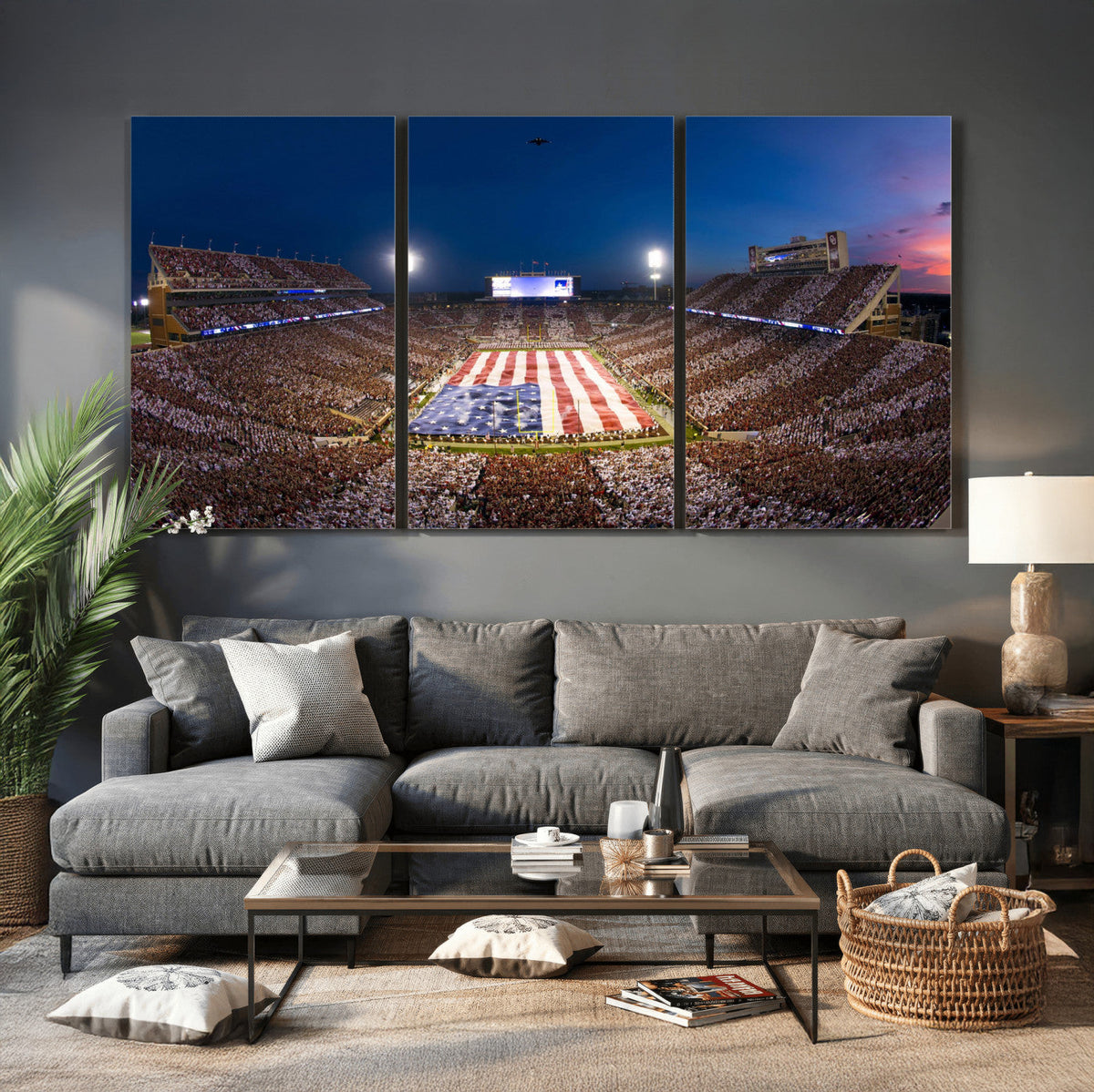 Oklahoma Sooners Memorial Stadium Wall Art Canvas Print,