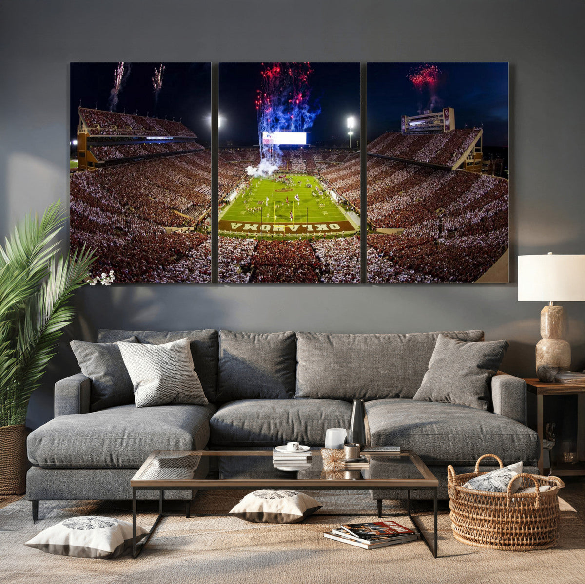 Oklahoma Memorial Stadium Wall Art Canvas Print – Oklahoma