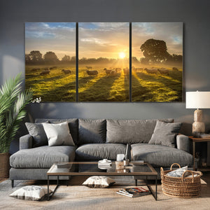 Sheep Wall Art Canvas Print – Rural Farm Animal Artwork
