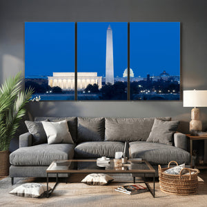 Washington DC Skyline Wall Art Canvas Print – Lincoln