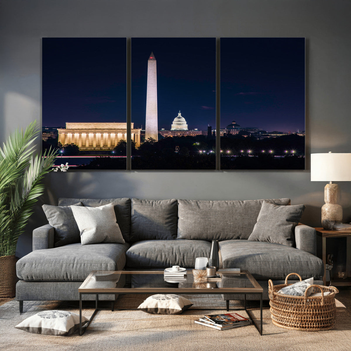 Washington White House Skyline Wall Art Canvas Print –
