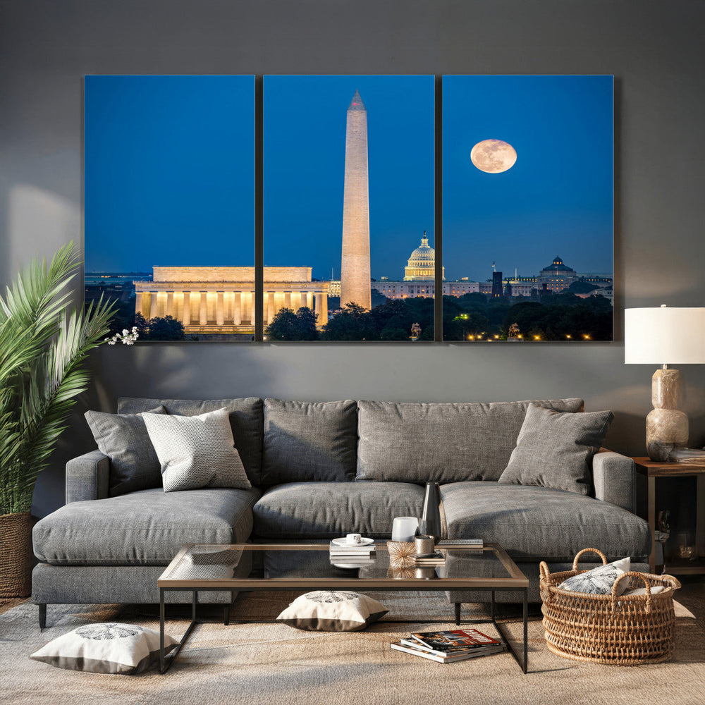 Washington DC Skyline Wall Art Canvas Print – Lincoln