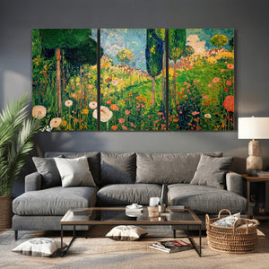 Gustav Klimt Boho Mountain Landscape Large Wall Art,