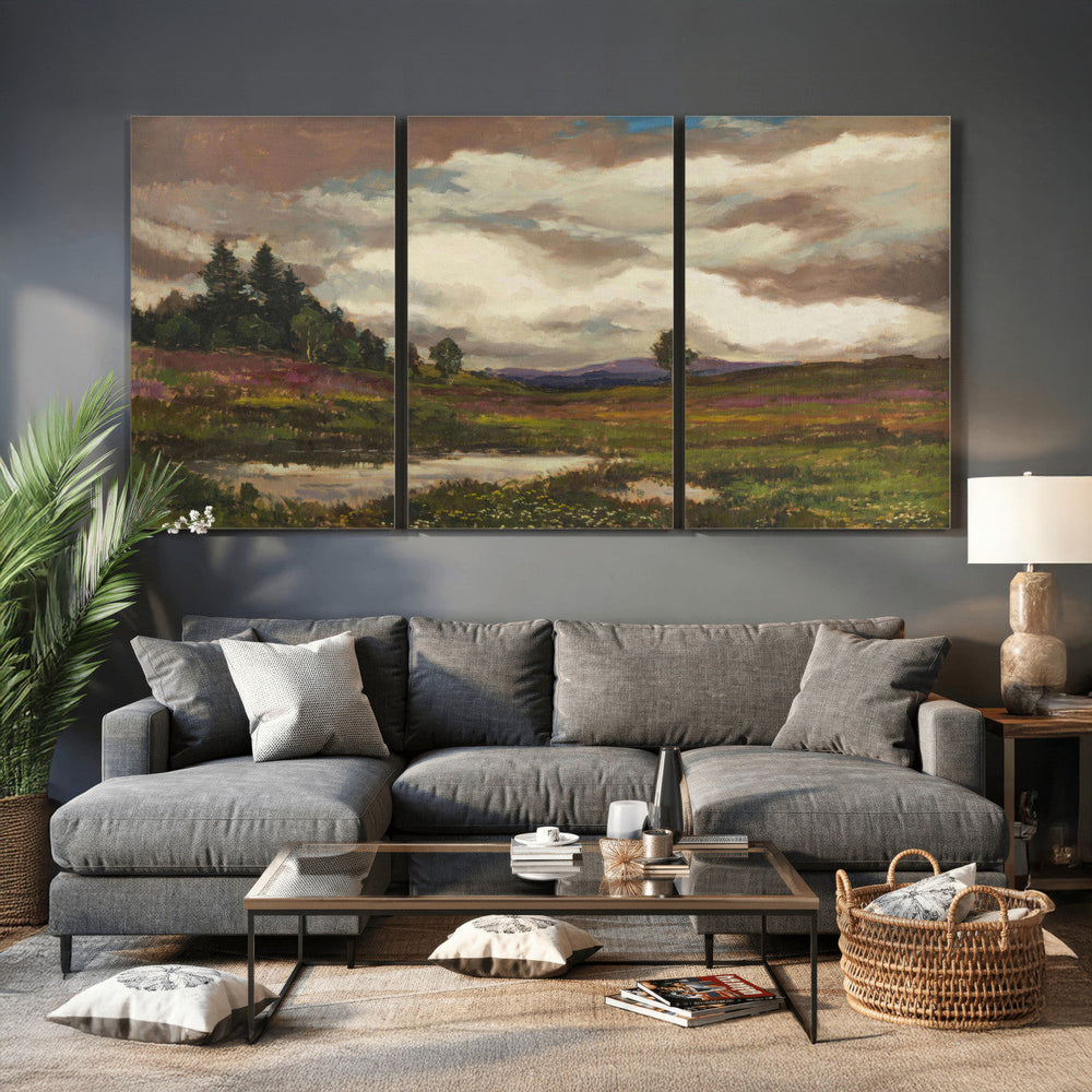 Gustav Macoun Heathland Canvas Print, Czech Landscape Oil
