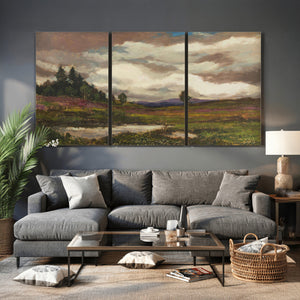 Gustav Macoun Heathland Canvas Print, Czech Landscape Oil