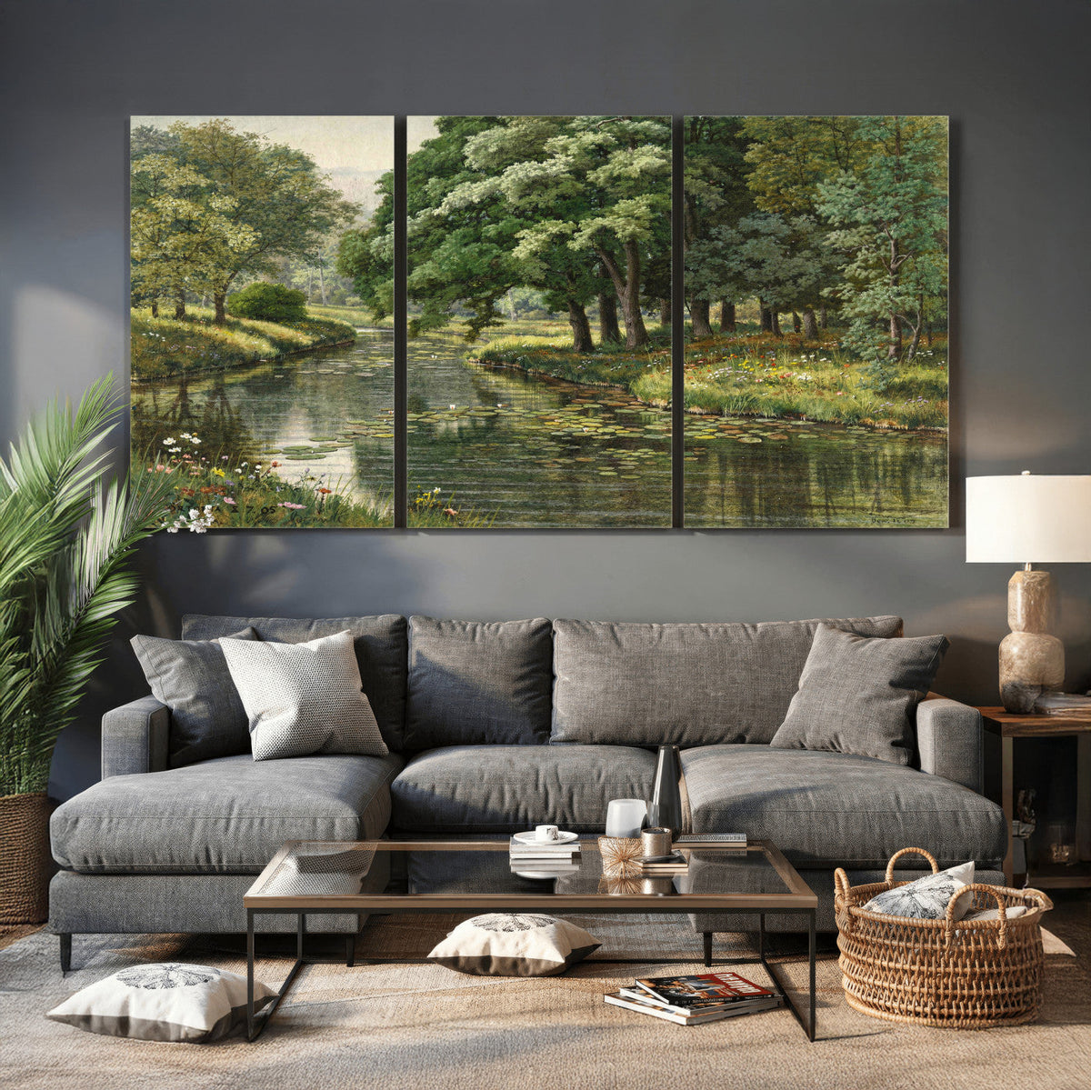 Forest Stream Canvas Wall Art, Peder Monsted A Forest Stream