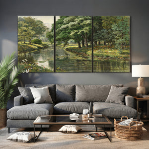 Forest Stream Canvas Wall Art, Peder Monsted A Forest Stream