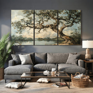 Old Oak Tree Canvas Wall Art, Turner Inspired Romantic