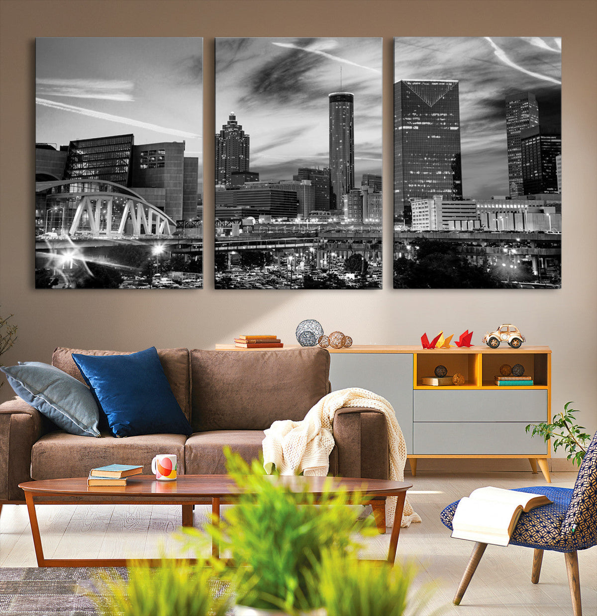 Black and White Atlanta Wall Art Canvas Print