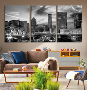 Black and White Atlanta Wall Art Canvas Print