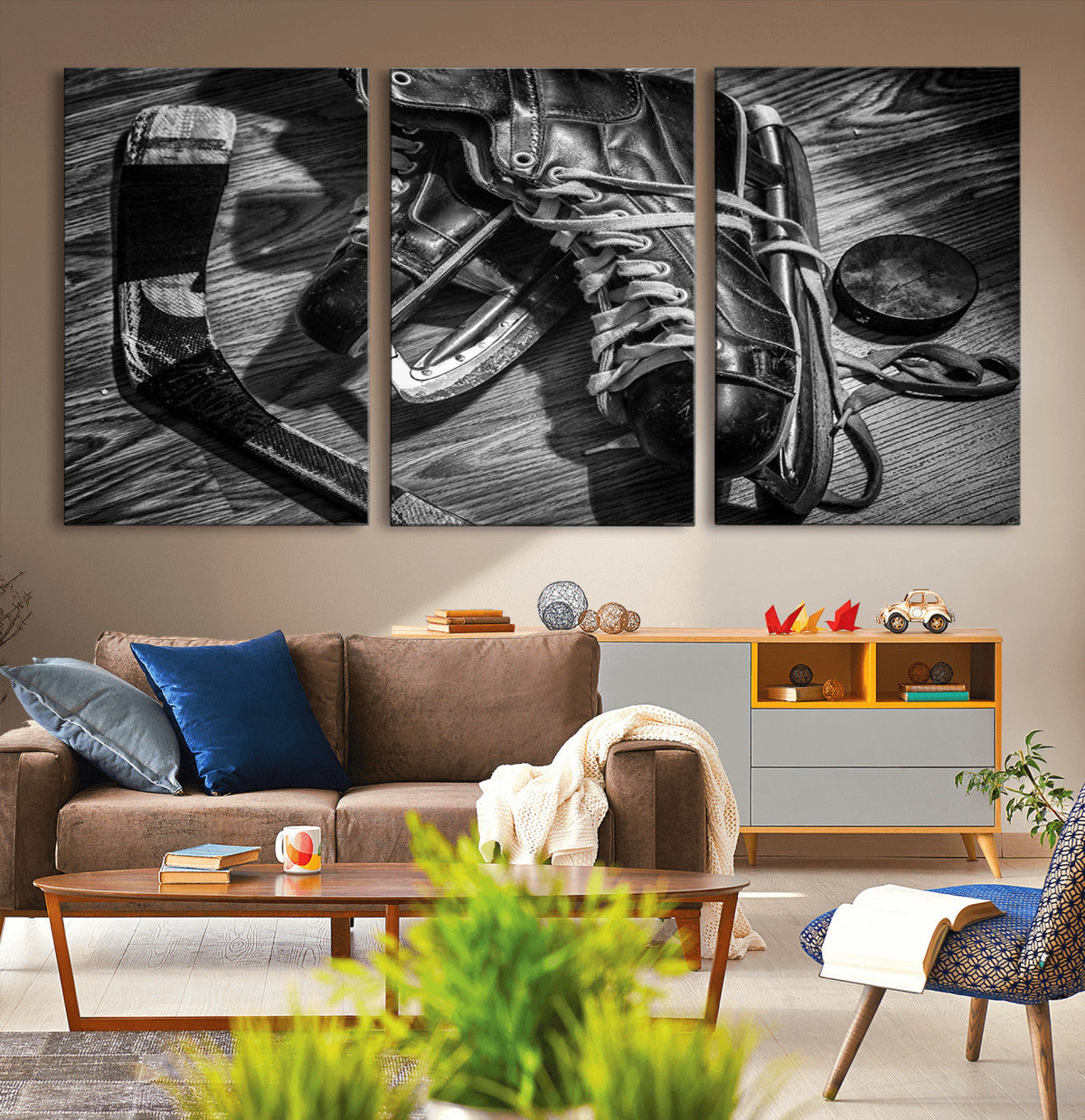 Old Pair of Mens Skates Wall Art Canvas, Men Skates Wall Art