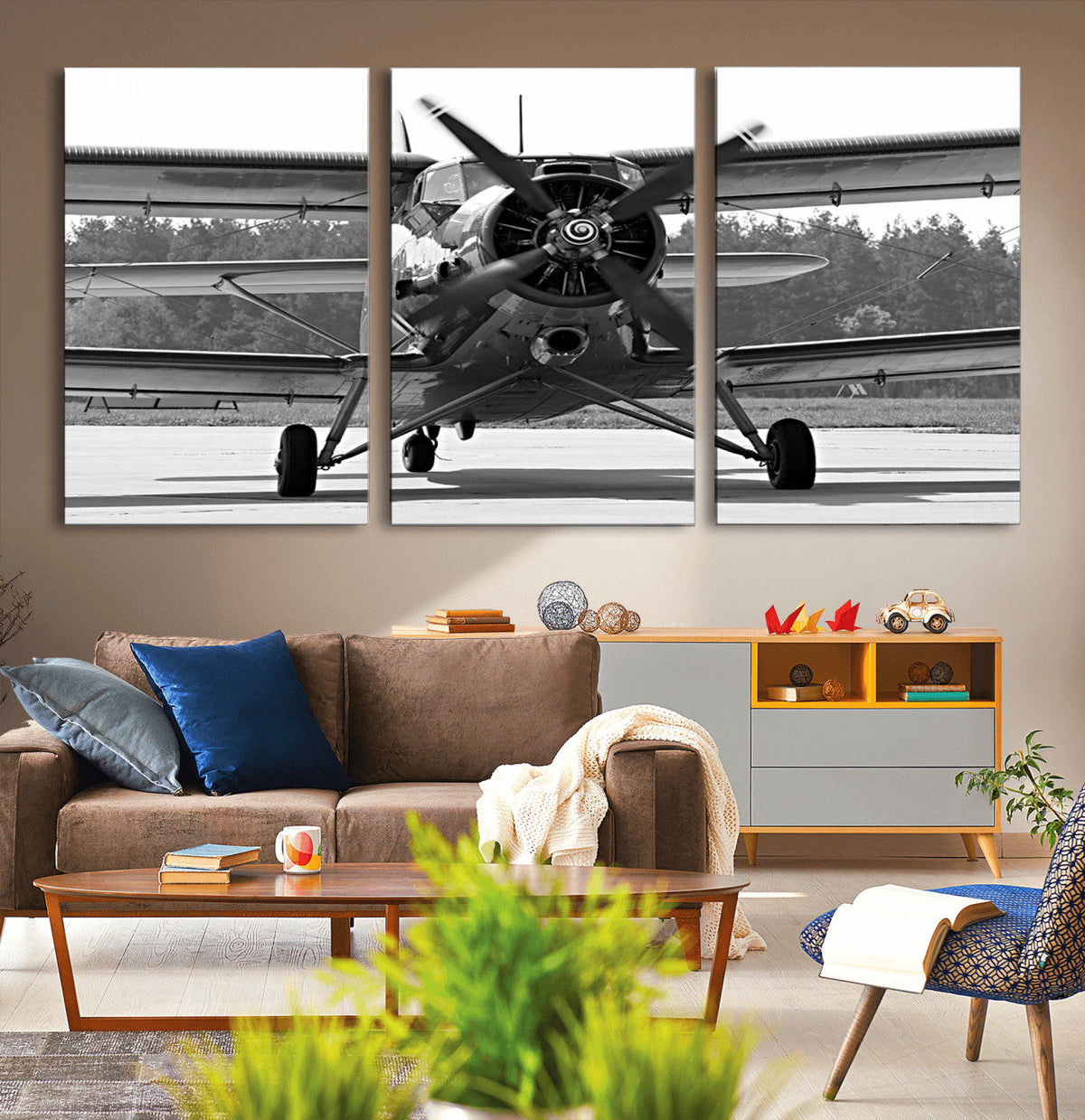 Wall Art Old War Plane Canvas Print