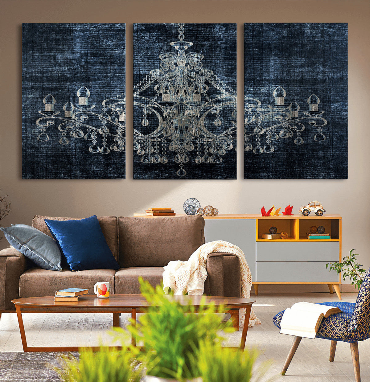 Dark Chandelier Wall Art Canvas Print
