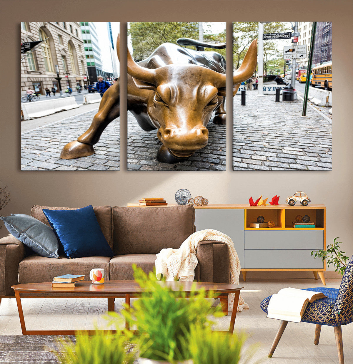 Charging Bull Wall Art Canvas Print