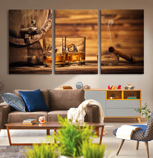 Rustic Whiskey and Barrel Canvas Print