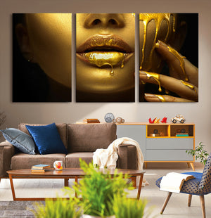 Gold and Women Wall Art Canvas Print