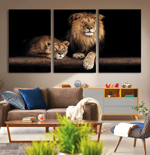 Lion Canvas Wall Art – Majestic Animal Print Artwork for