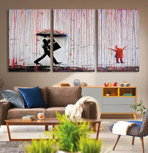 Banksy Wall Art Canvas Print, Framed Graffiti Art Picture