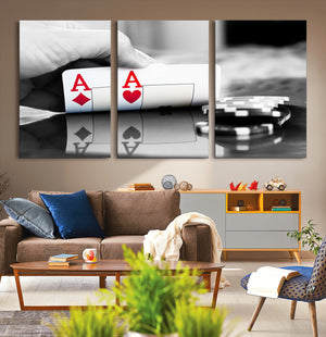 Aces Poker Art Poker Game Wall Art Canvas Print