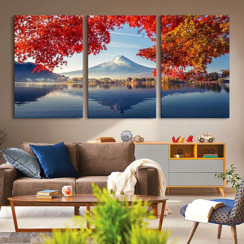 Mount Fuji Canvas Wall Art Japan Autumn Mountain Canvas