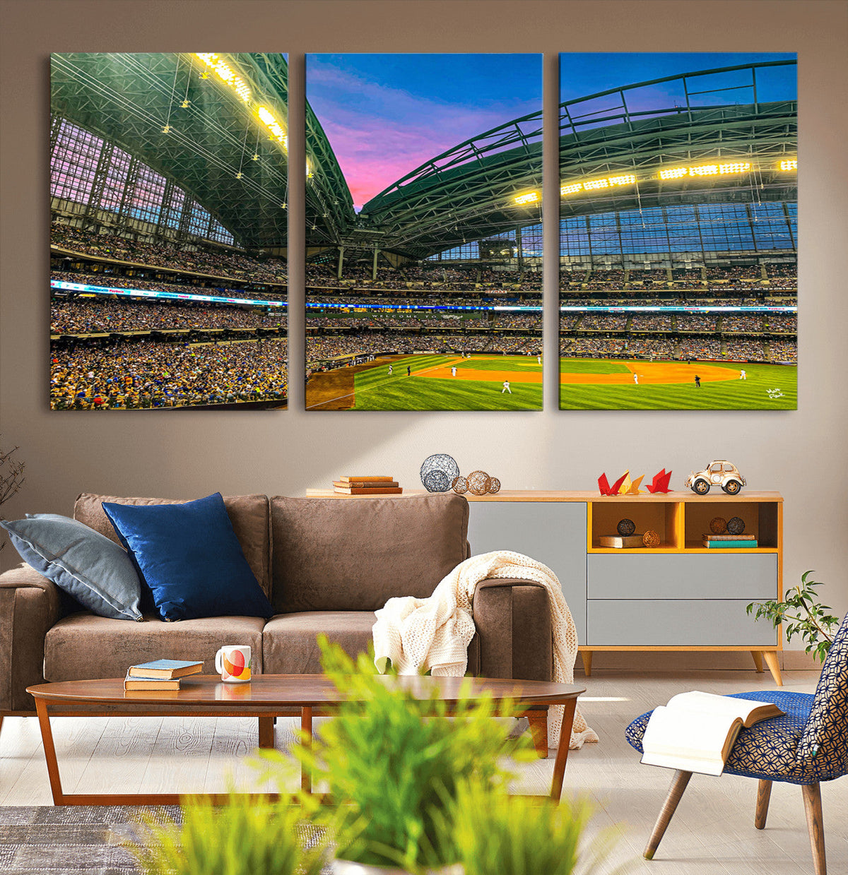 Milwaukee Brewers Baseball Team Print Canvas- American