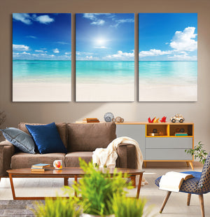 Blue Ocean Wall Art Canvas Print - Tranquil Ocean Paradise