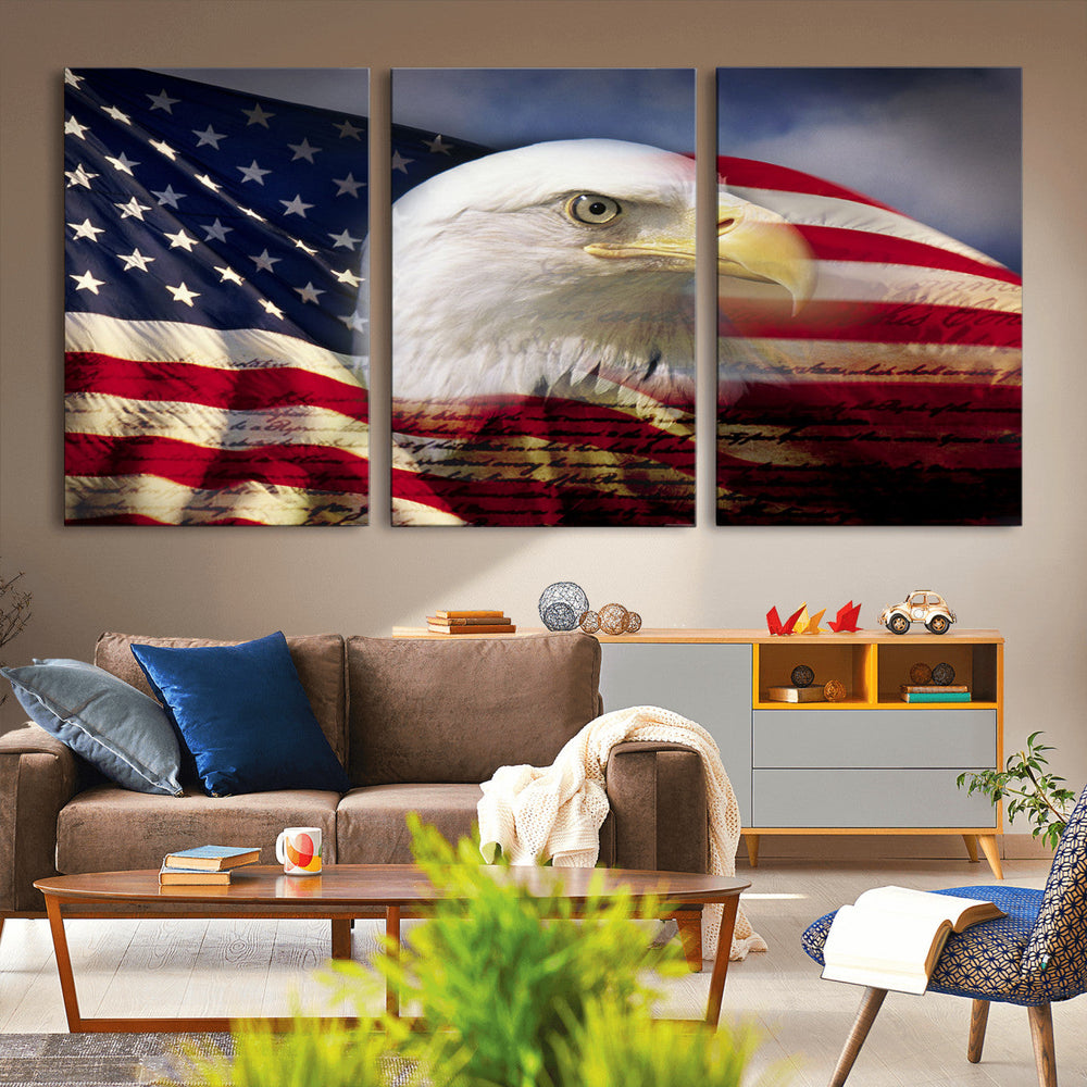 American Flag Eagle Symbol Wall Art, American Flag Eagle