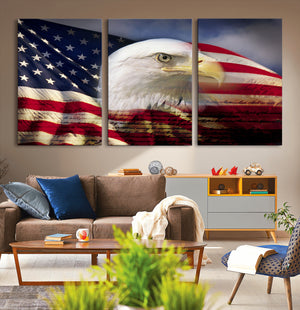 American Flag Eagle Symbol Wall Art, American Flag Eagle