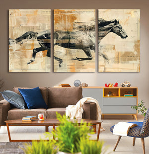 Chines Style Running Horse Western Wall Art | Farmhouse Wall
