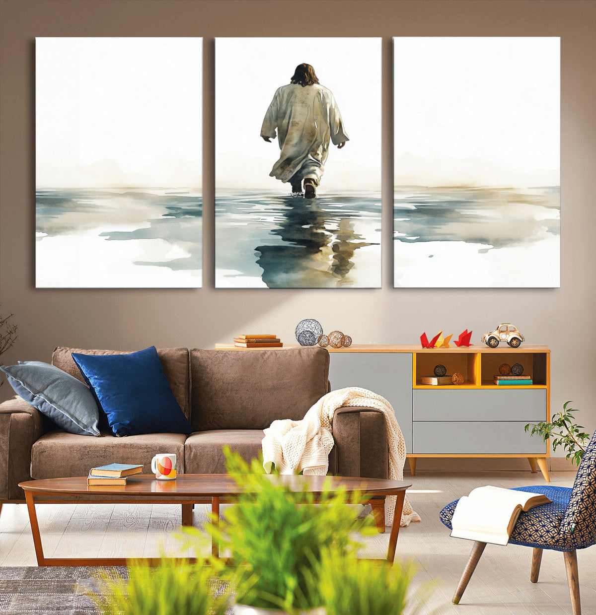 Abstract Jesus Wall Art Canvas Print, Christian Wall Art,