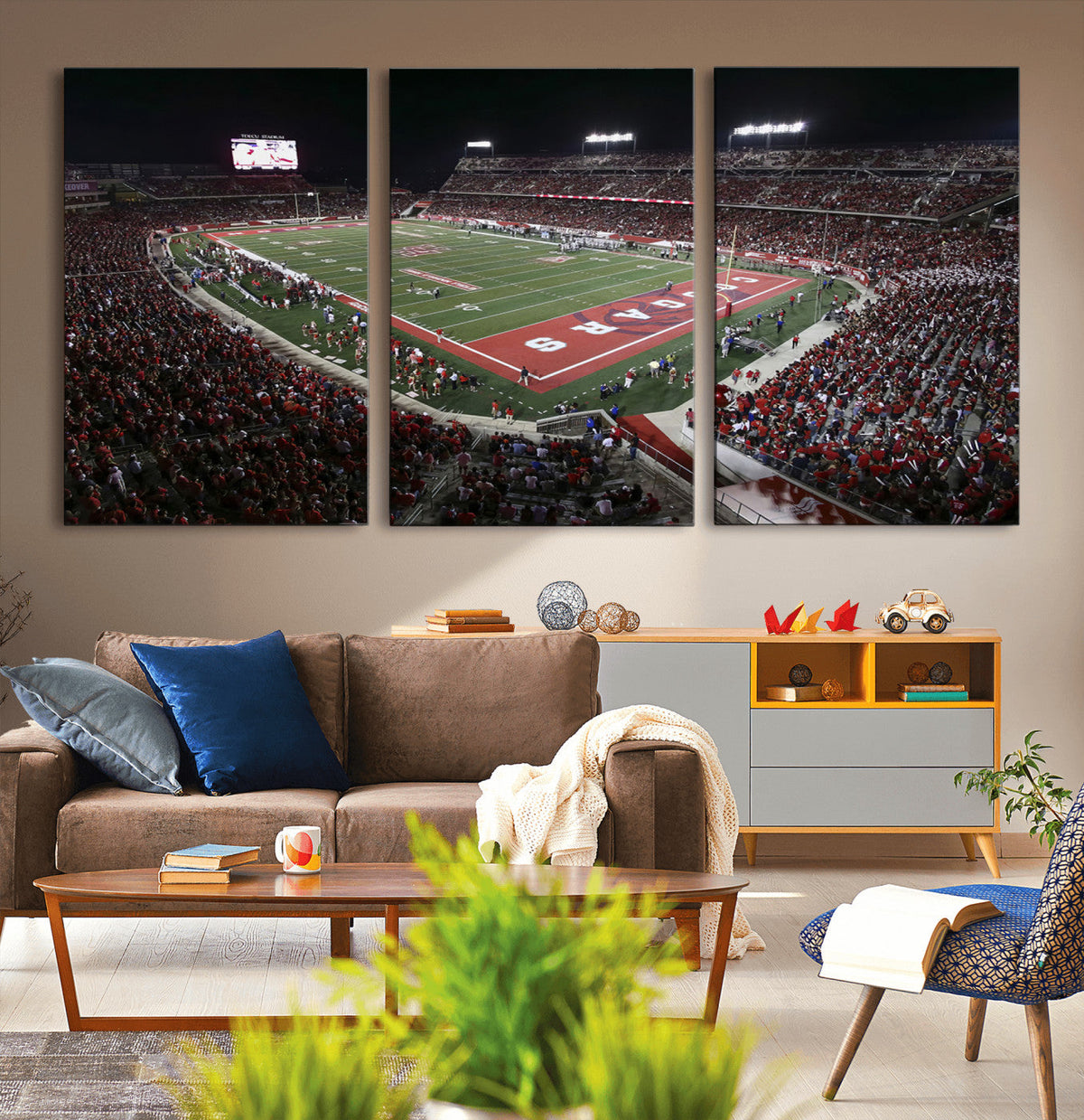 Houston Cougars Football Team Print - Houston TDECU Stadium