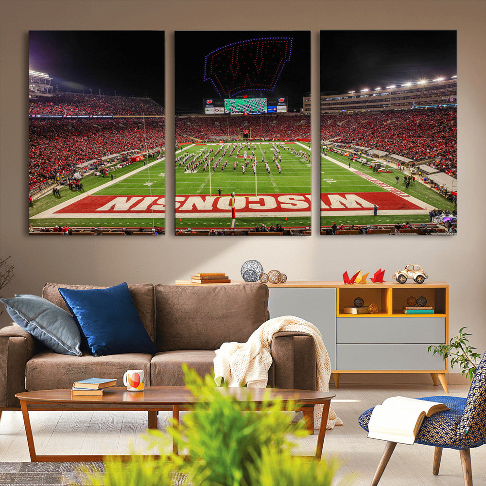 Wisconsin Badgers Football Team Print Canvas- Madison Camp