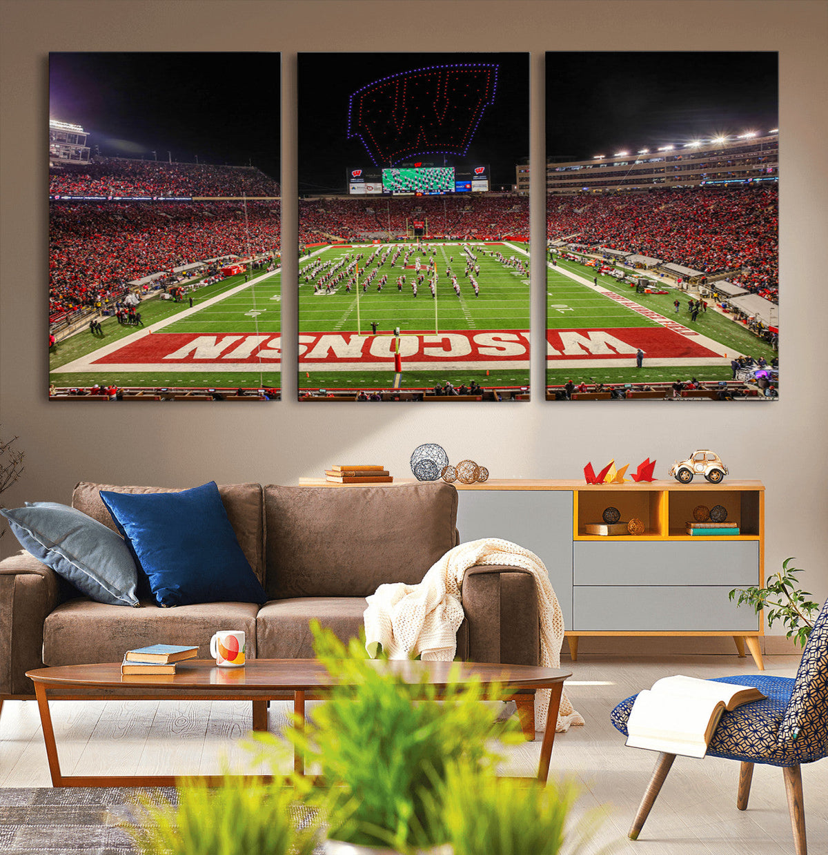 Wisconsin Badgers Football Team Print Canvas- Madison Camp
