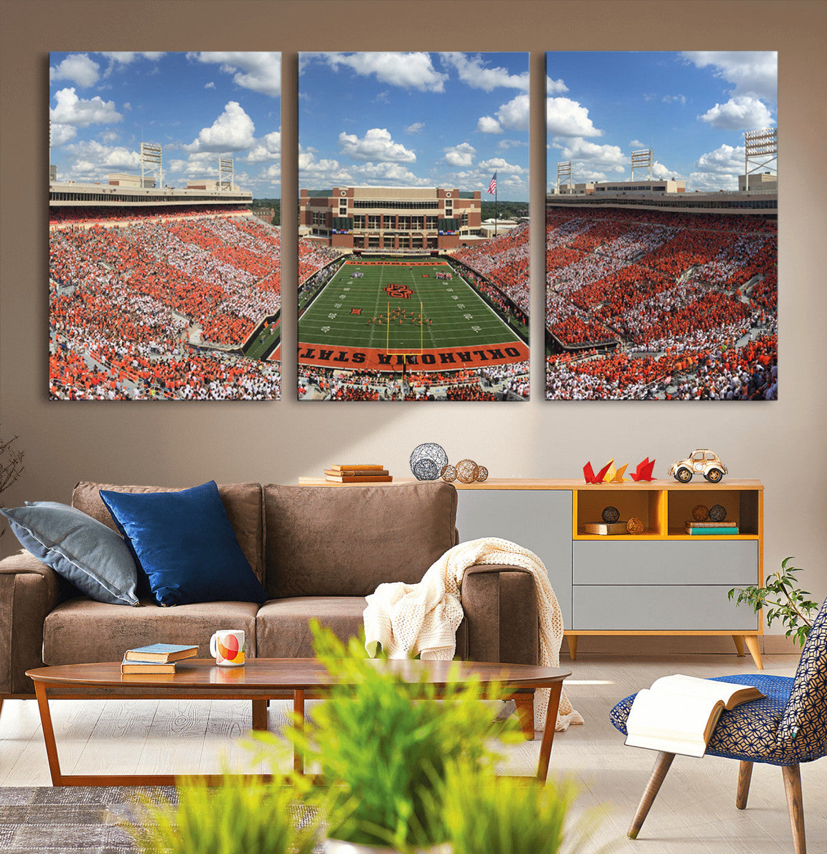 Oklahoma State Cowboys Football Team Print - Stillwater