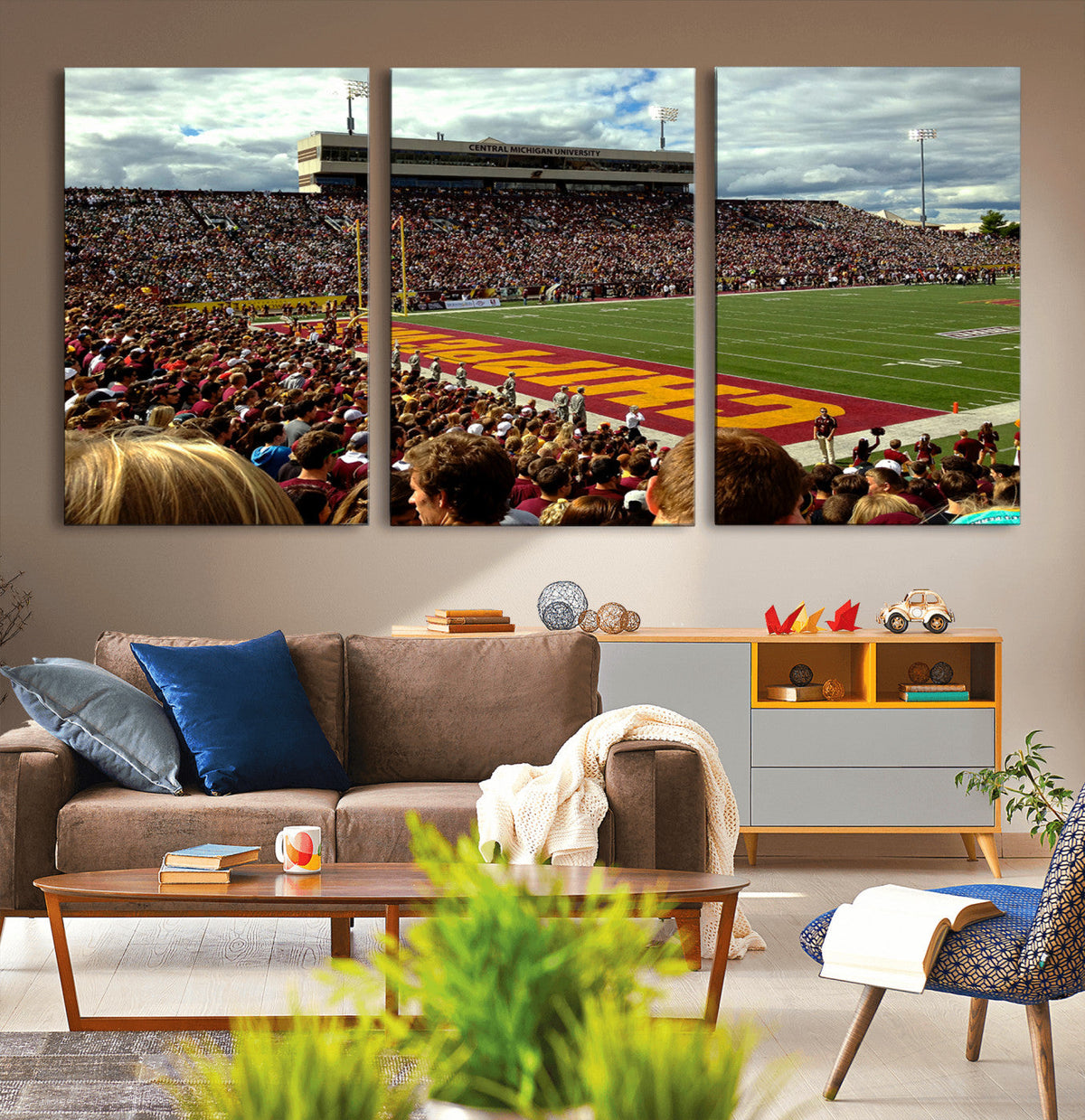 Central Michigan University Chippewas Football Team Print -